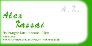 alex kassai business card